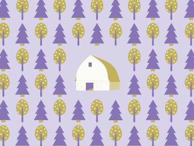 Barn in the Woods pattern vector