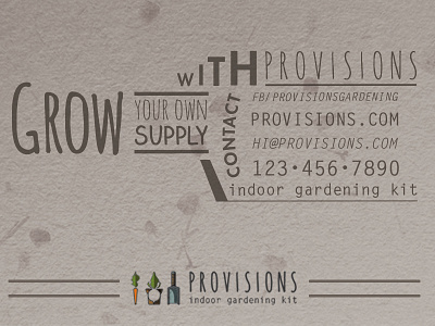 Provisions Business Card business card design garden illustration organic plant provisions seed