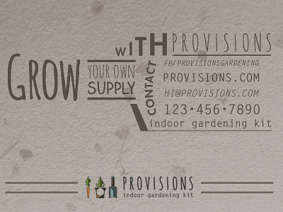 Provisions Business Card business card design garden illustration organic plant provisions seed