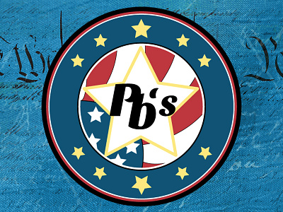 Pbody's Logo american americana flag logo pbs restaurant logo