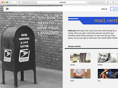 Mail.rent landing page