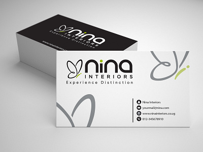 Nina Interiors Business card design branding design flat icon identity illustration illustrator logo minimal vector