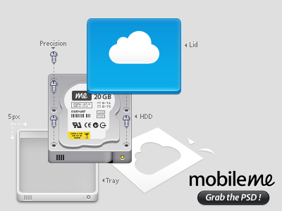 iDisk Exploded View exploded view icon icons idisk mobileme psd