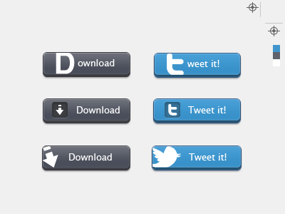 Download/Tweet Buttons blue buttons download grey twitter