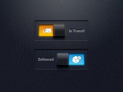 Transit - Delivered animation blue box delivery interaction orange tick transit truck