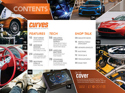 TOC Concept for Car Magazine auto automobile car contents magazine magazine spread print publication toc