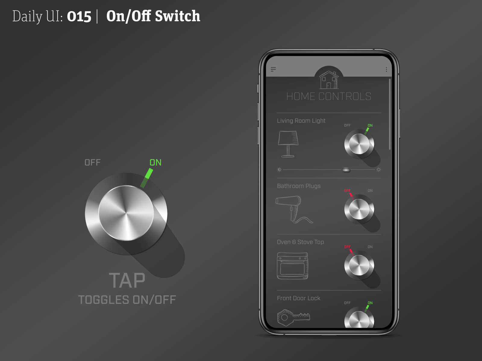Daily UI 015 | On Off Switch by Sharon Belanger Tender on Dribbble