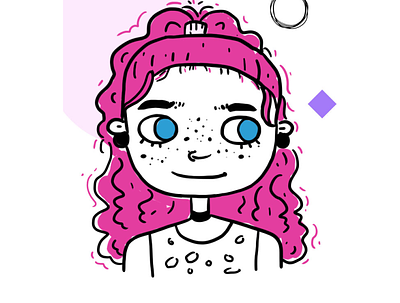 Self Portrait design designer doodle doodle art illustration illustration art pink hair portrait portrait illustration self portrait selfie