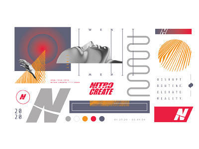 Nitro Create Event Branding 2020 2020 art direction branding event branding future futuristic graphic design layout scify tech branding tech event type typography