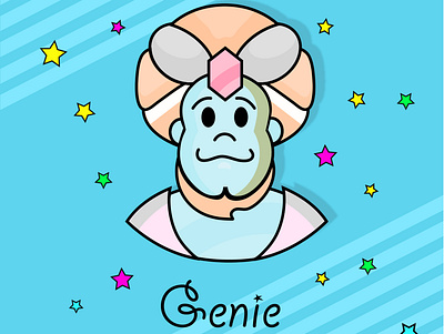 Genie adobe illustrator cartoon drawing genie illustration logo minimal vector