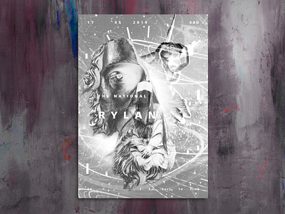 Rylan Music Poster abstract compositing design effects grayscale grunge illustrator manipulation music photoshop poster poster art poster design texture thenational type typography