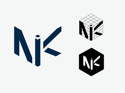 Logo concept for IT company NIK.GE (unused) branding design illustrator logo typography vector