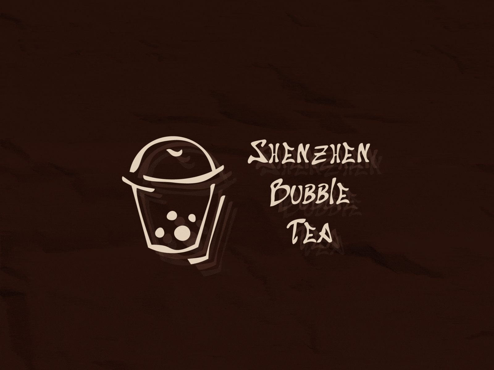 Shenzhen Bubble Tea Logo aftereffects animation branding flat illustrator logo minimal retro type typography vector