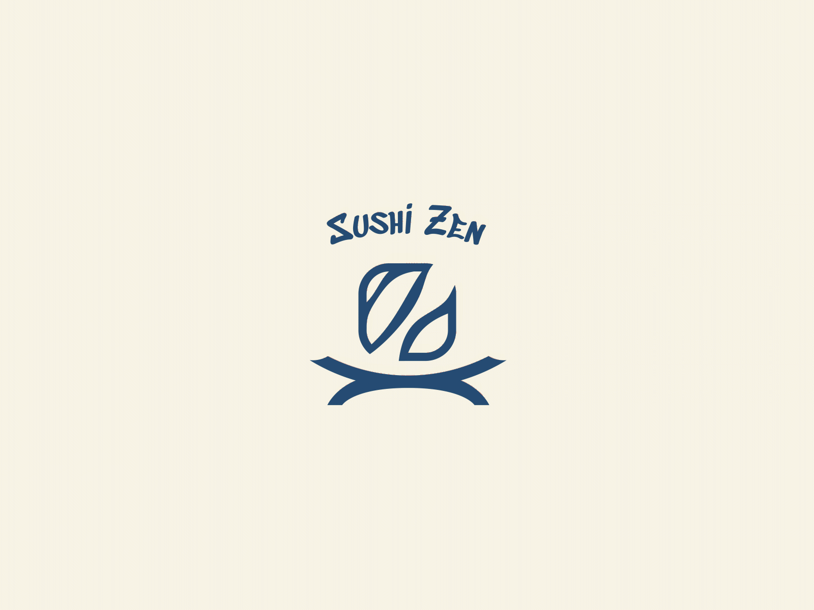 Sushi Zen Logo aftereffects animation branding flat illustration illustrator logo simple sushi sushi roll typography vector