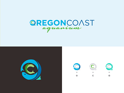 Oregon Coast Aquarium adobe illustrator branding clean design flat icon identity identity design illustration illustrator lettering logo logo a day logo design logotype marketing minimal negative space typography vector