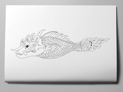 Ethnic fish design flat illustration vector