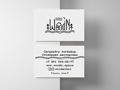 Business card for @woodnikel art branding business card carpentry design ethnic flat icon illustration logo north typography vector web wood workshop вектор визитка иллюстрация столярка