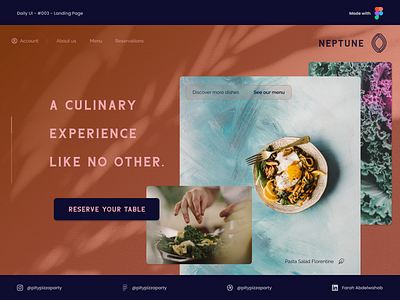 Restaurant Landing Page daily ui design figma food landing page restaurant web