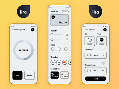 Wireframes: Money Transferring App app design figma finance fintech logo mobile money transfer ui ux wireframe wireframes