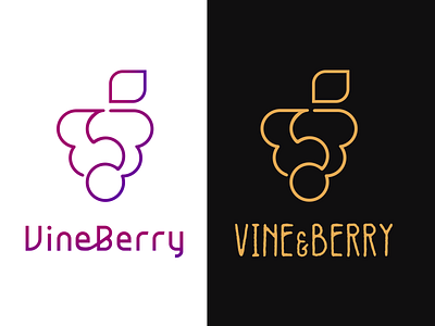 Vine & Berry Logos dailylogo dailylogochallenge dailylogodesign logo tech logo vine and berry wine