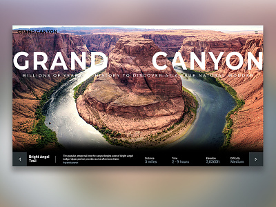 Grand Canyon National Park UI Design design graphic design national parks typogaphy ui web design
