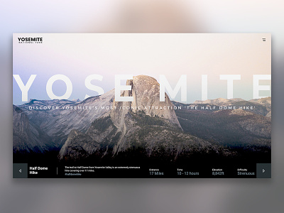 Yosemite National Park Landing Page design graphic design logo national parks typogaphy ui web web design website