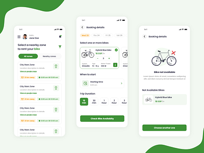 Bike Rental app design