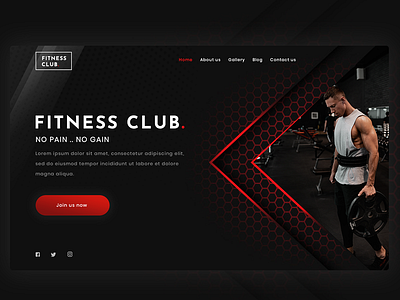 UI Fitness website design