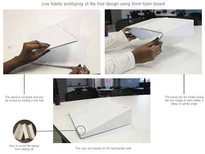 Laptop stand prototype design week foam board industrialdesign laptop stand live hinges product design prototyping