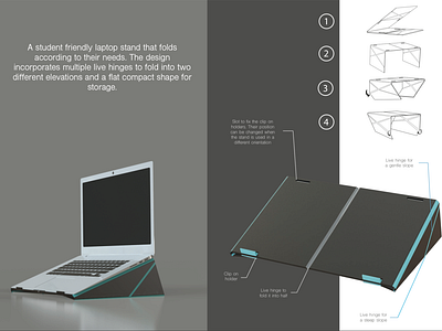 Laptop Stand- Design Week cad design week industrialdesign keyshot live hinges product design solidworks visualize
