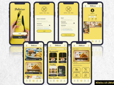Delici.Us cook interface mobile app design ui ux