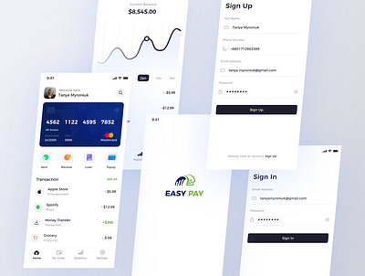 Easy Pay app project design finance mobile product design ui ux