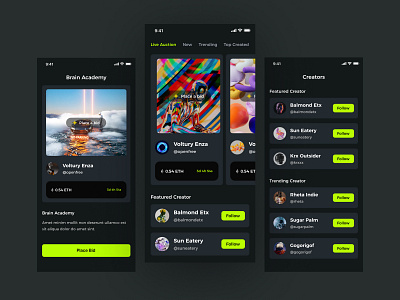 NFT Mobile App UI Kit Designs