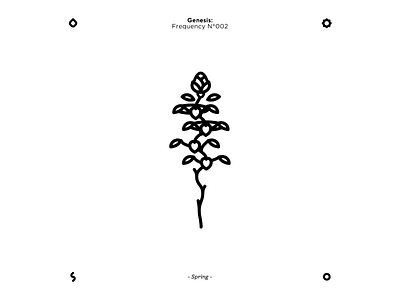 Frequency N°002: Spring. minimal monochrome monoline symbol