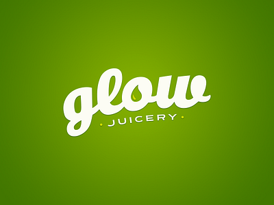 Glow Logo Design branding cleanse drink drop droplet green juice logo wordmark