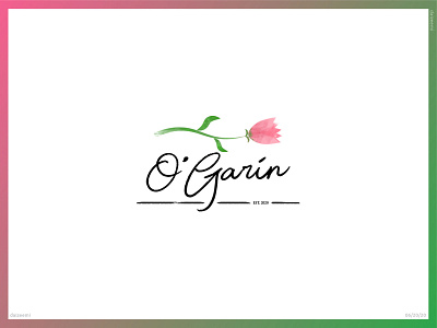 O'garin Logo design branding business color design flower lettering minimal painting pastel color pattern typography