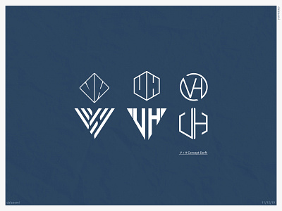 V+H Concept branding design exploration flat illustration illustrator lettering logo minimal vector web