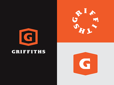 Griffiths Developments Brand Elements badge logo badgedesign branding builder g hexagon hexagon logo logo logo design startup logo