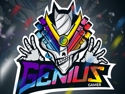 Geniu2s design e sport illustration logo