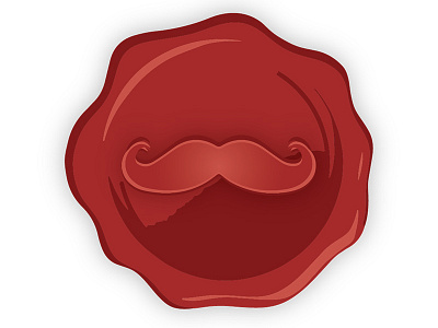 Moustache Wax Stamp elegant graphic illustrator minimalist moustache simplistic stamp vector wax