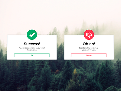 Status Modalbox for form signup confirmation flat form minimalist modal modalbox ui ux