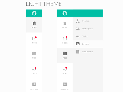 Material UI Light Themed Navigation