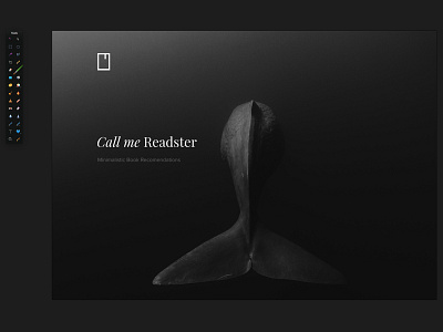 Readster Web black dark deep homepage landing page literature minimal readster sea ui web whale