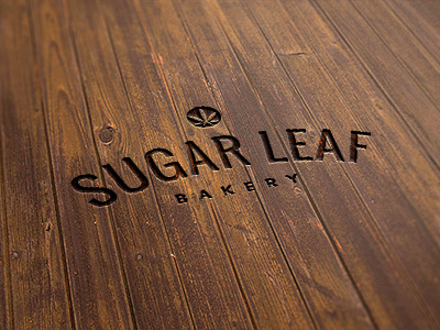 Sugar Leaf Bakery bakery branding logo marijuana pot leaf sugar leaf