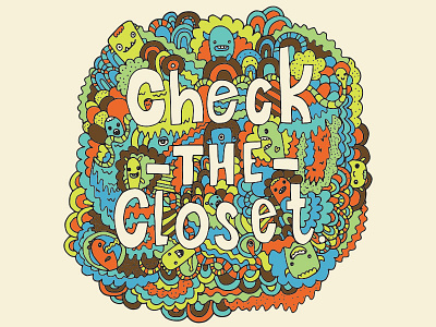 Check The Closet colorful drawing illustration monsters