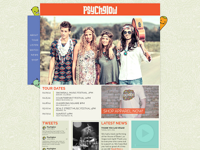 Psychglow Website 1 band website psychedelic web design website