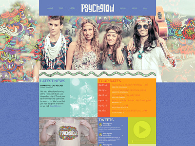Psychglow Website 2 band website psychedelic web design website