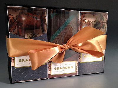 Deluxe Grandad Essence classic glasses gold foil grandad package design pipe tie vintage