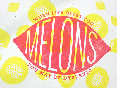 Melons Letterpress Print lemons letterpress melons summer wip work in progress