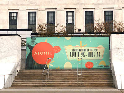 Atomic Billboard 1950s atomic fashion mockup retro